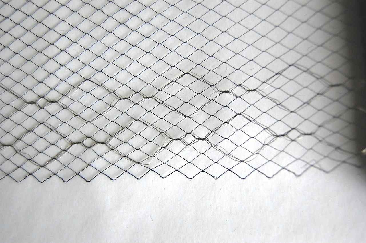 Gold Metallic Borders on Black Vintage Silk Netting