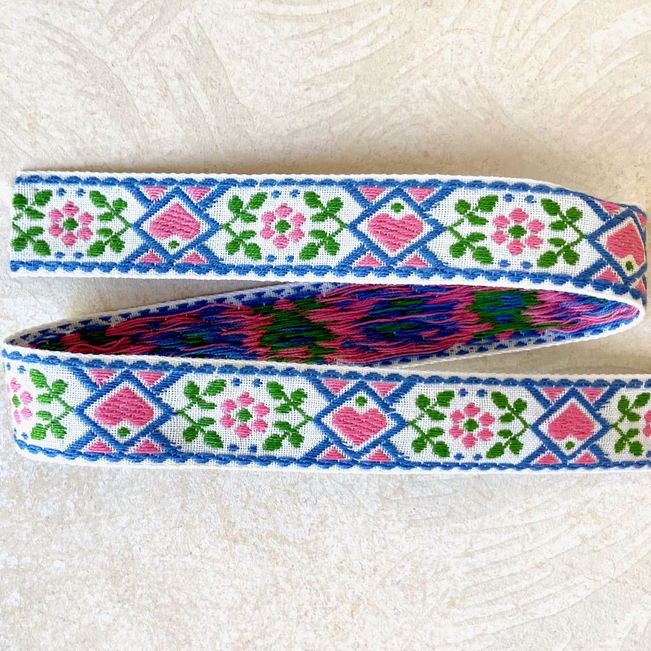 Heart_Flower_Jacquard_Ribbon_Pink