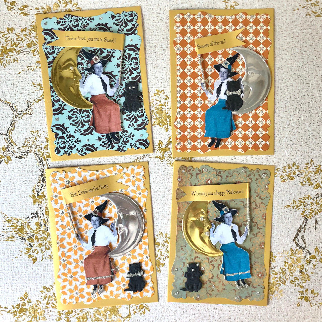 Witchy Halloween Moon Card Kit