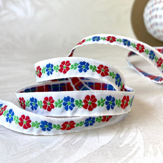 Narrow Simple Flowers Jacquard - Vintage - Multiple Colorways