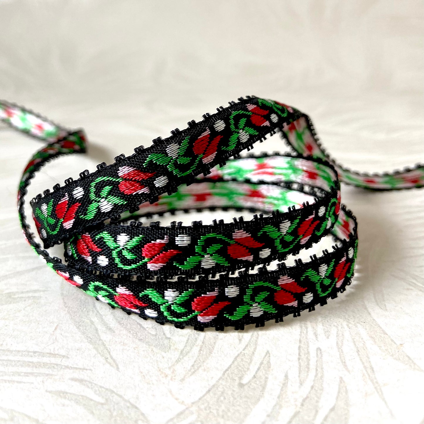 Narrow Tulip Jacquard With Picot Edges - Multiple Colorways