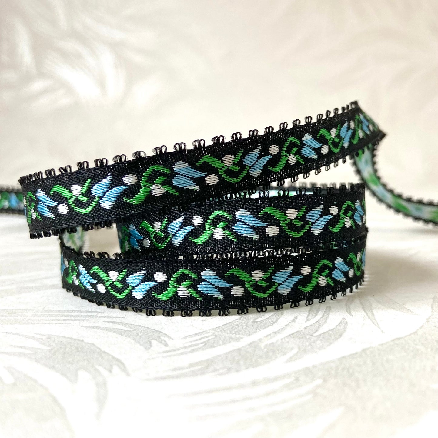 Narrow Tulip Jacquard With Picot Edges - Multiple Colorways