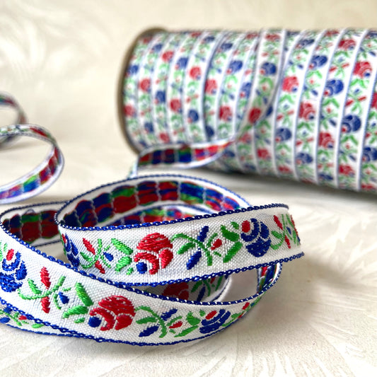 Narrow Rolled Rosebud Jacquard - Multiple Colorways
