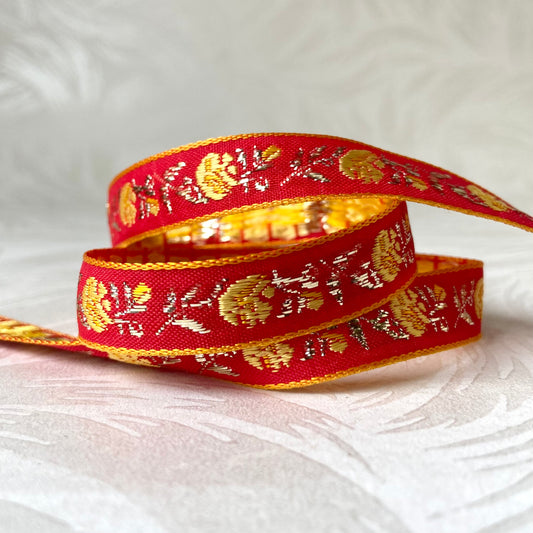 Narrow Metallic Rose Jacquard - Multiple Colorways