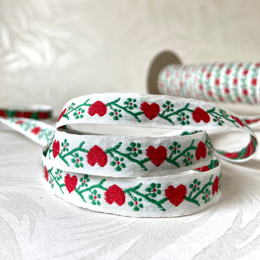 Hearts on Vine Jacquard Ribbon