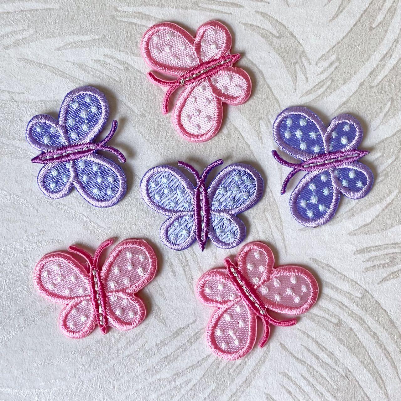 Fanciful Dotted Iron-On Butterfly Patch