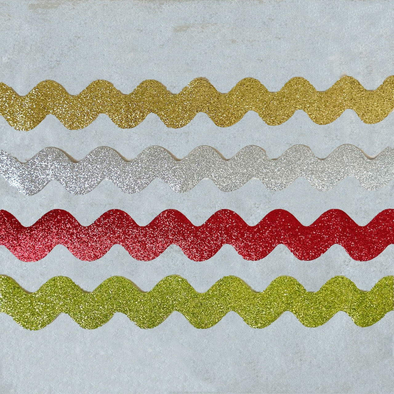 Iron on Glitter Ric Rac and Strips - Multiple Colorways