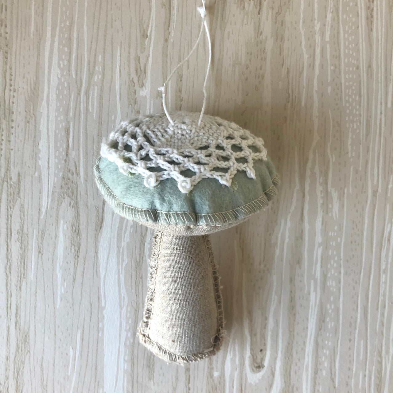 Crochet Lace Mushroom Ornaments