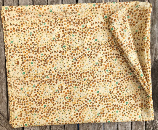 Pretty Brown Ditsy Print Cotton Fabric - Vintage