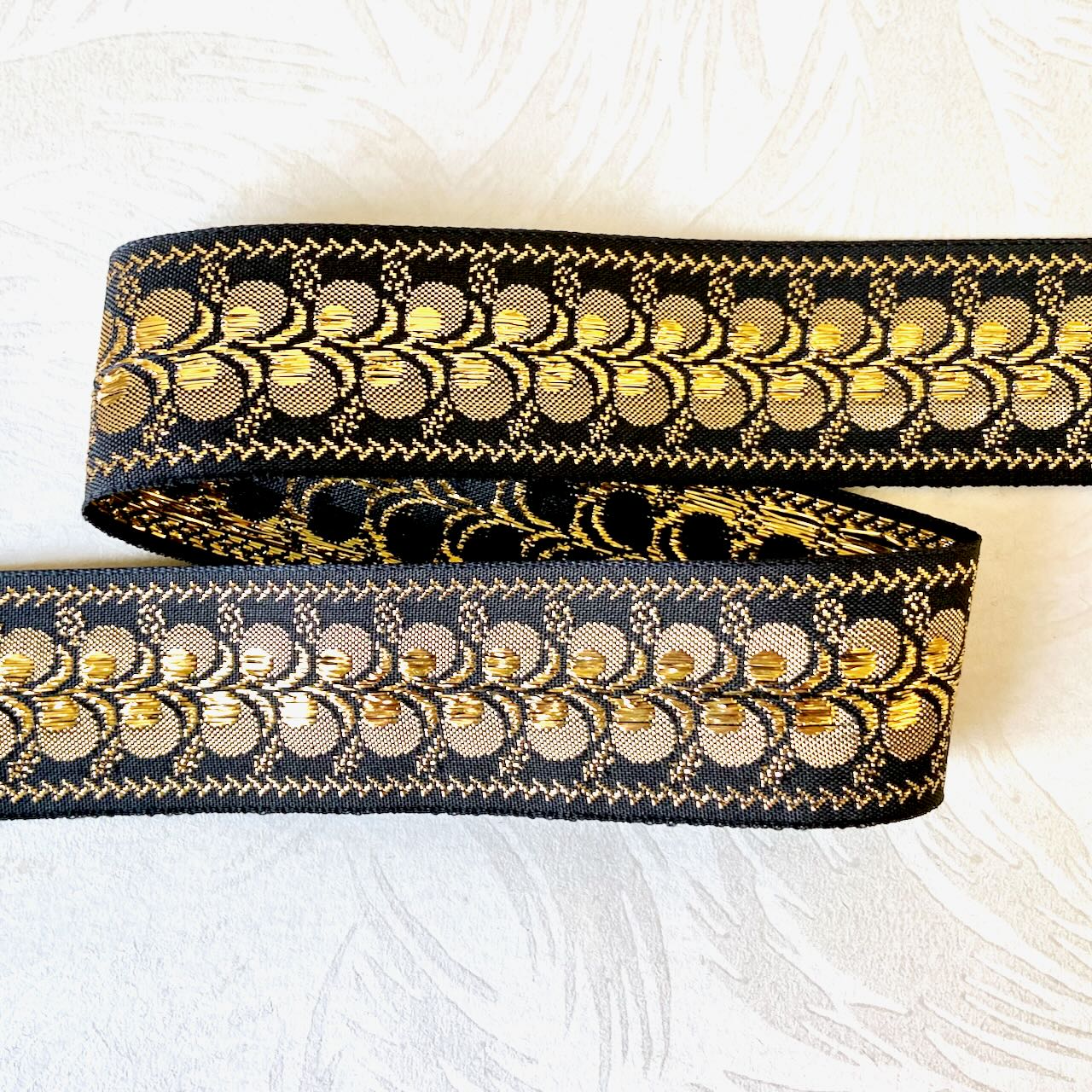 Metallic Leaf Jacquard Ribbon