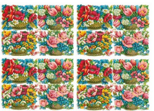 Scrapbook Pictures, Flowers in Baskets