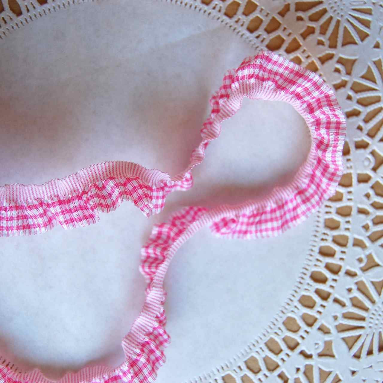 Ruffled Plaid Elastic Ribbon