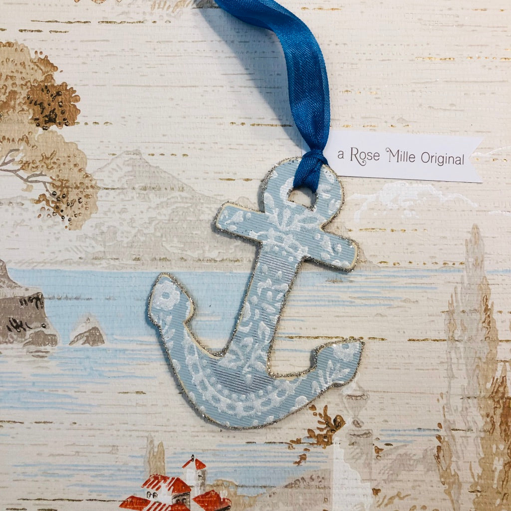 Glittered Anchor Ornament