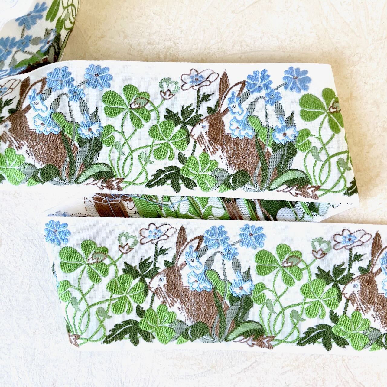 Rabbit, Organic Cotton Jacquard Ribbon - Multiple Colorways