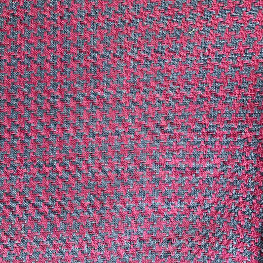 Linen & Cotton Houndstooth Fabric - Vintage