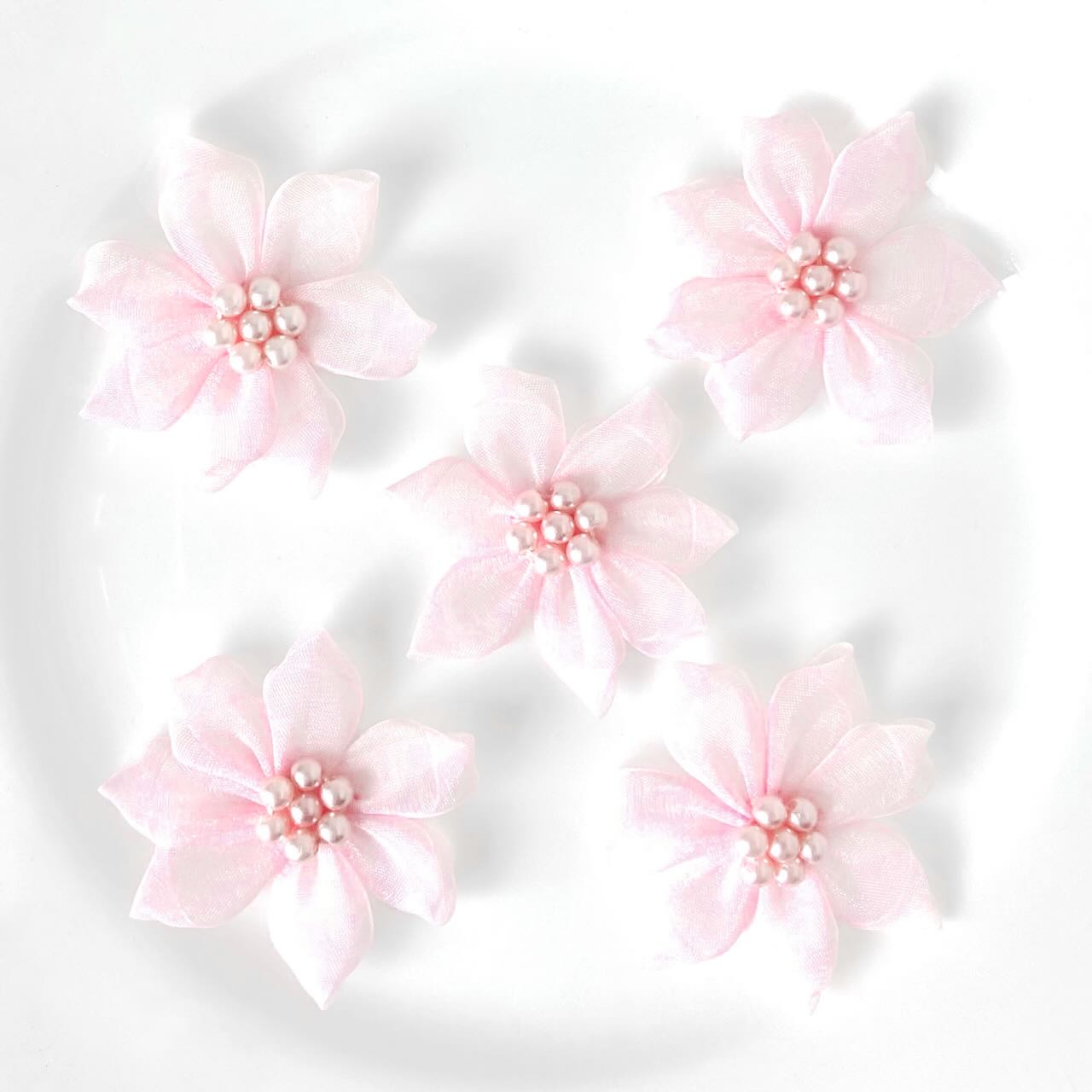 Sheer Petal Flower with Beaded Center