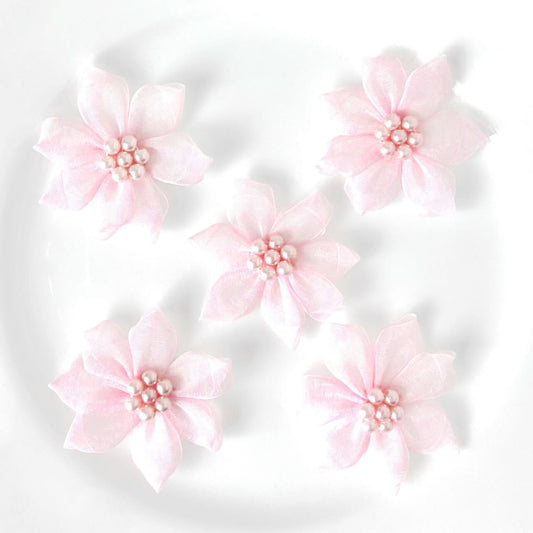 Sheer Petal Flower with Beaded Center