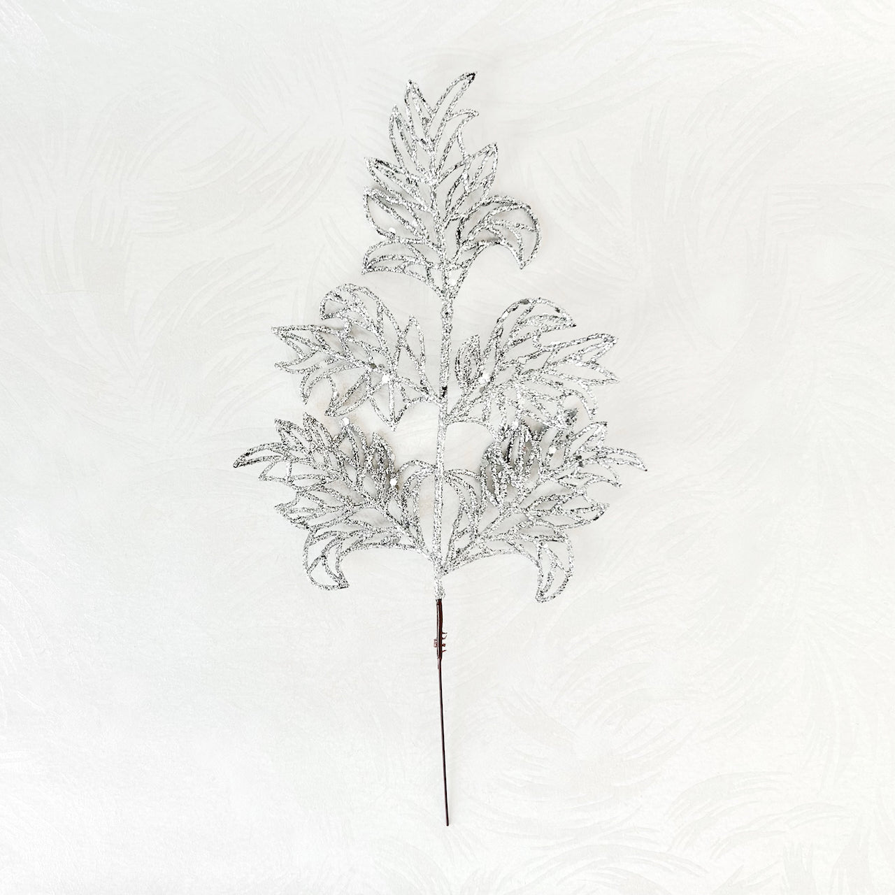 Glitter Lace Holly Leaf Spray - Multiple Colors