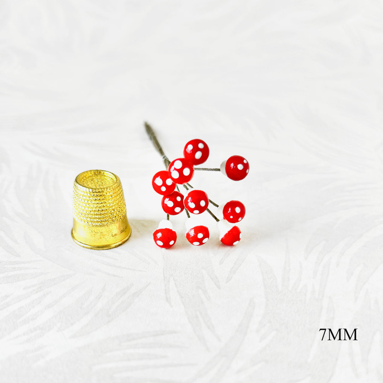 Little Red Spun Cotton Mushrooms - Multiple Sizes