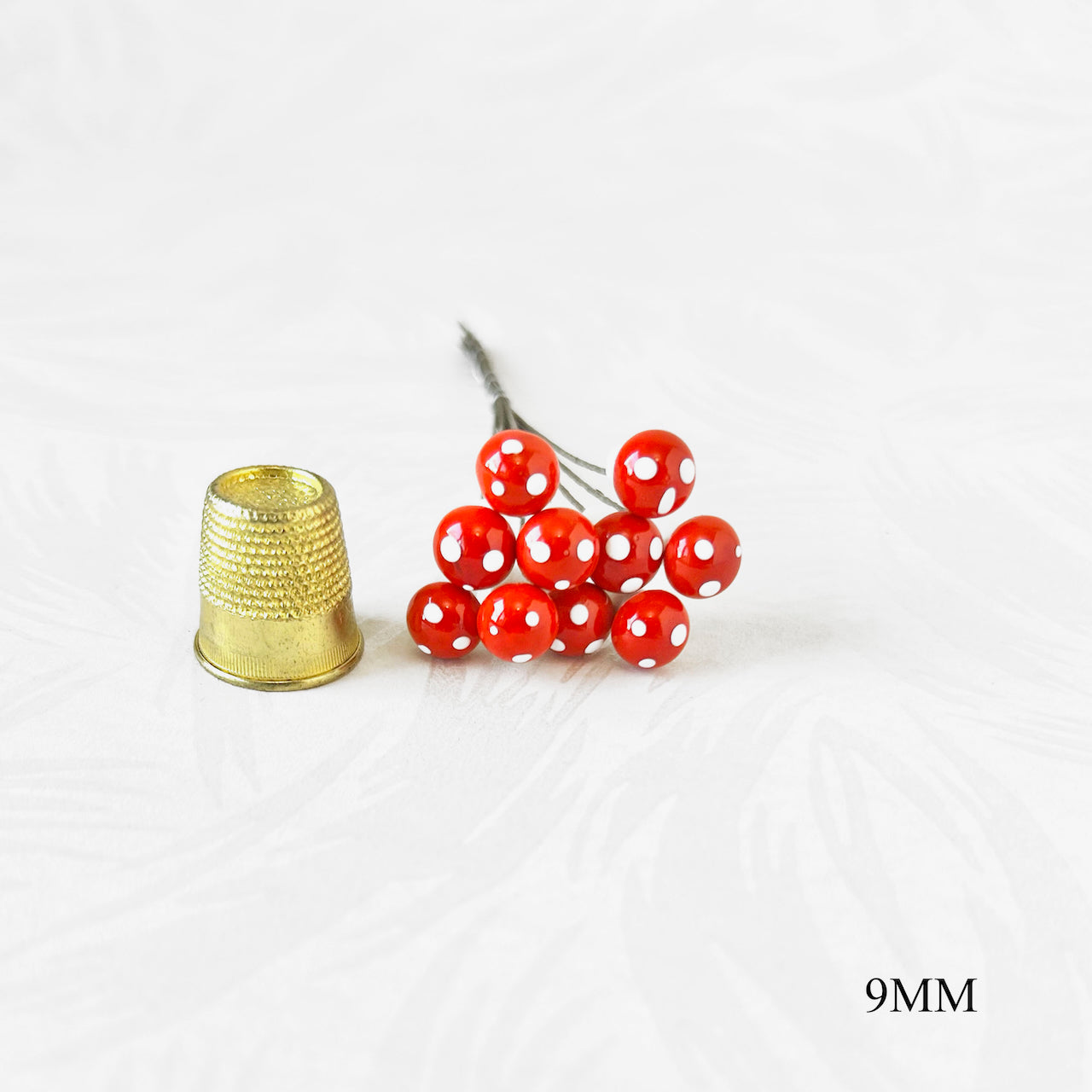 Little Red Spun Cotton Mushrooms - Multiple Sizes