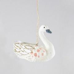 Paper Maché Swan Ornament