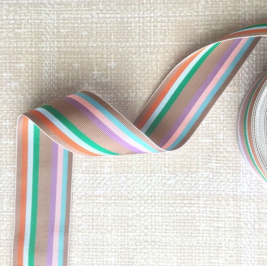 Striped Vintage Grosgrain ribbon 1.5" - Multiple Colorways