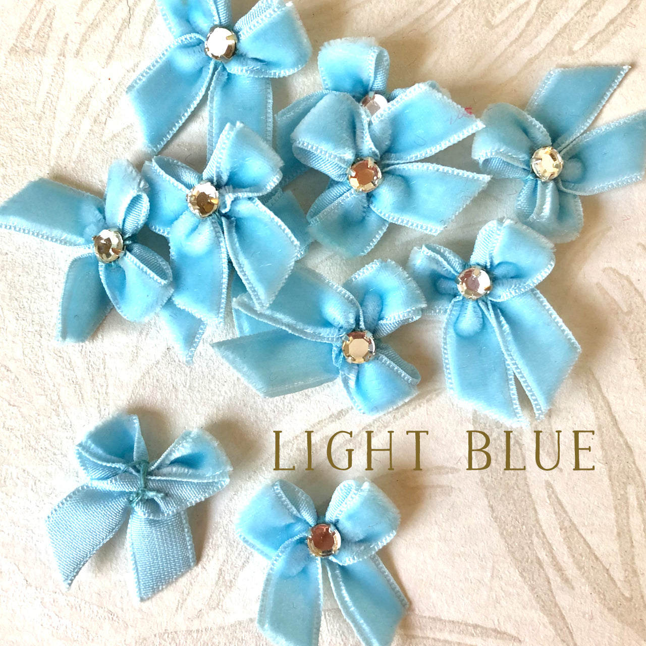 Vintage Velvet Mini Rhinestone Bows - Multiple Colors