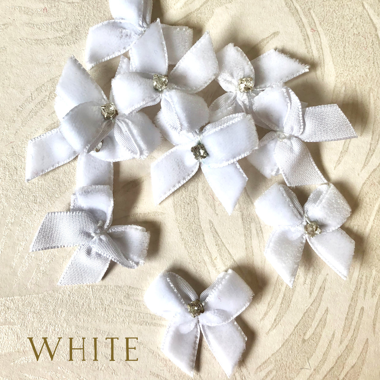 Vintage Velvet Mini Rhinestone Bows - Multiple Colors