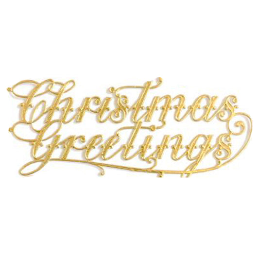 Christmas Greetings - Dresden Die-Cut Phrase - 4 Piece