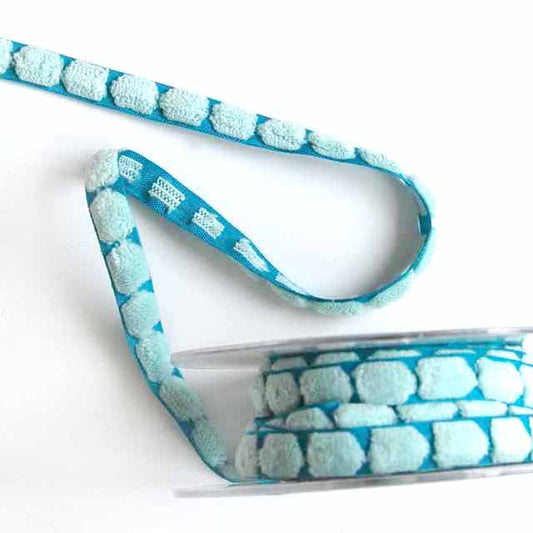 Turquoise_Aqua_Chenille_Center_Dot_Ribbon_3/8"