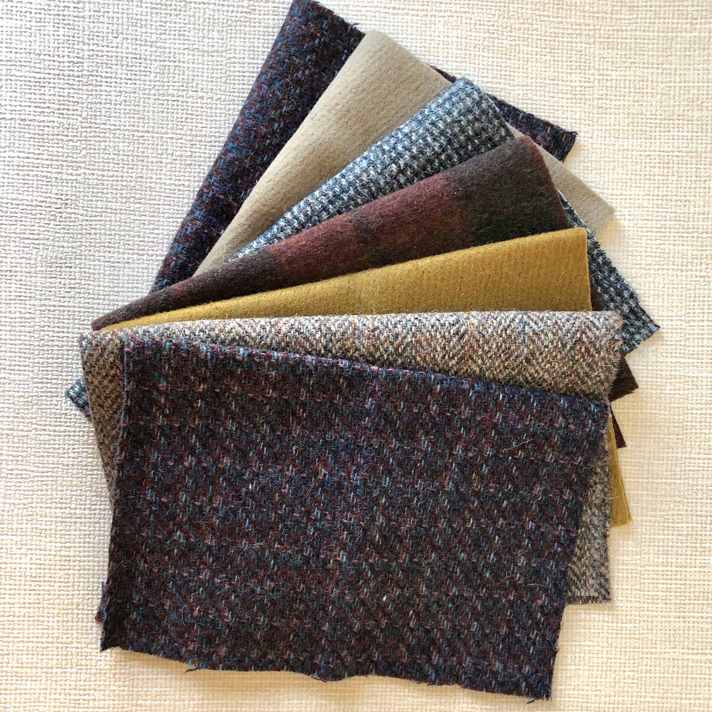 Wool Tweed Fabric Stack