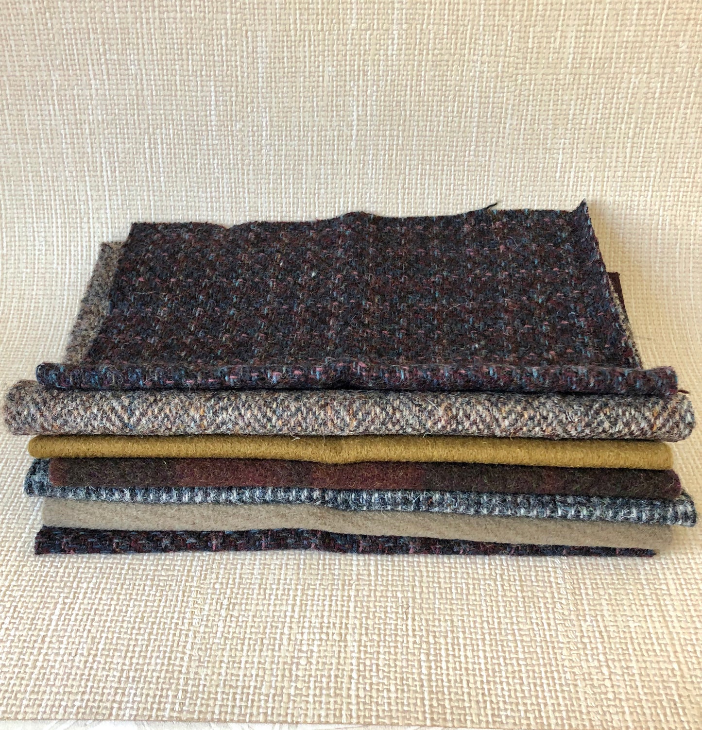 Wool Tweed Fabric Stack