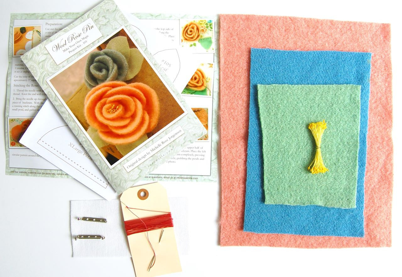 Wool Rose Pin Kit