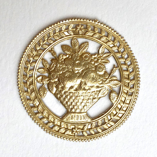 Floral Basket Seal Dresden Die-Cut