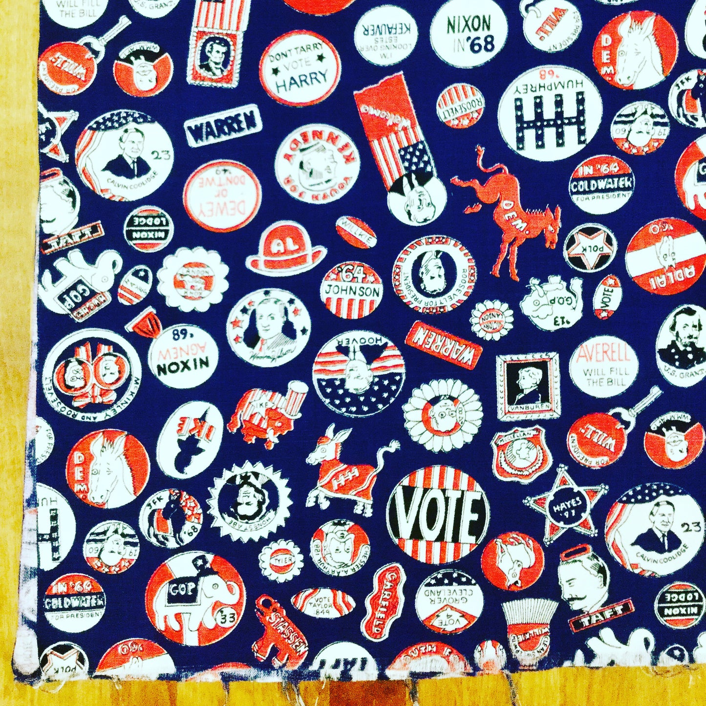 Vintage Cotton “Vote” Fabric