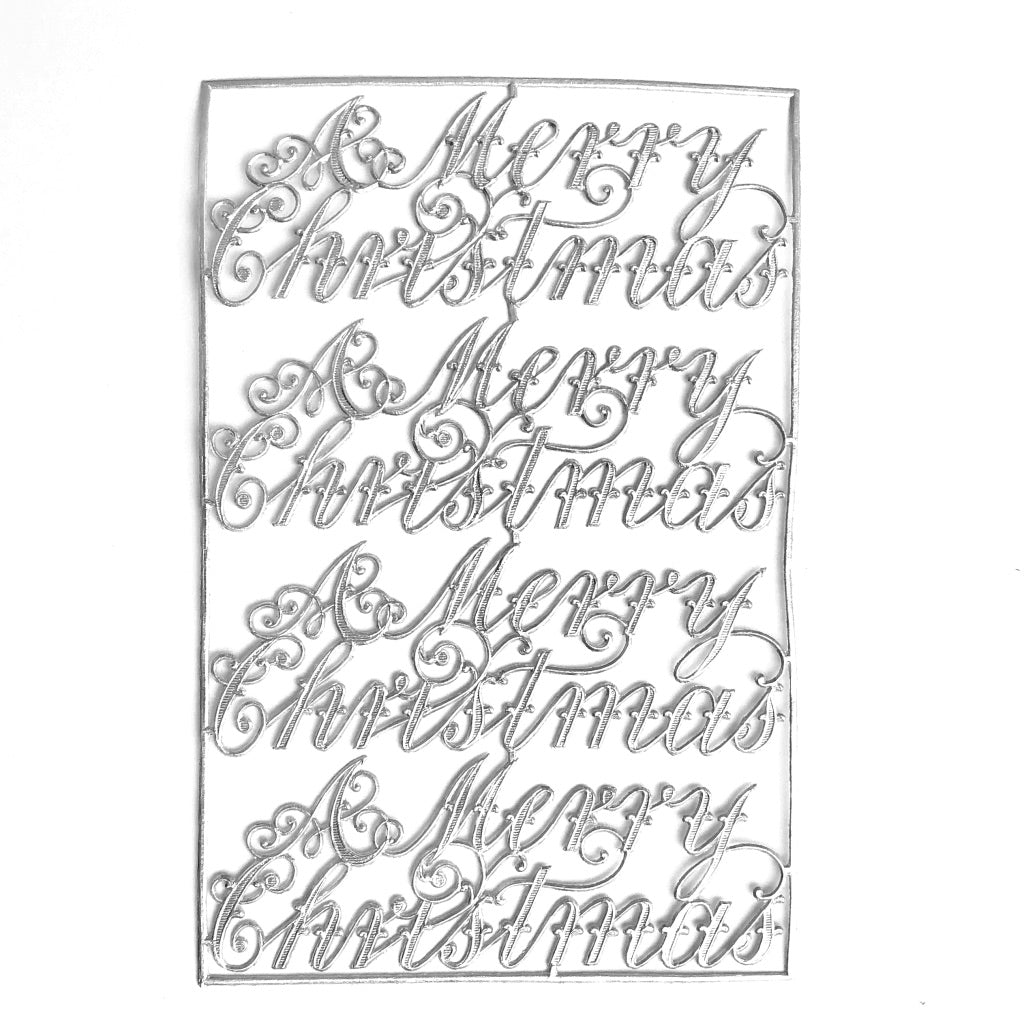 A Merry Christmas - Dresden Die-Cut Phrase - 4 Piece