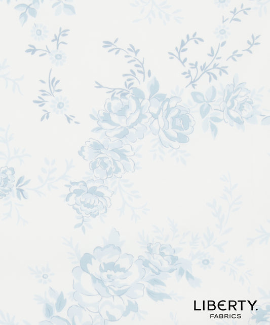 Sophie Rose Blue - Liberty of London Cotton Tana Lawn - Bridgerton