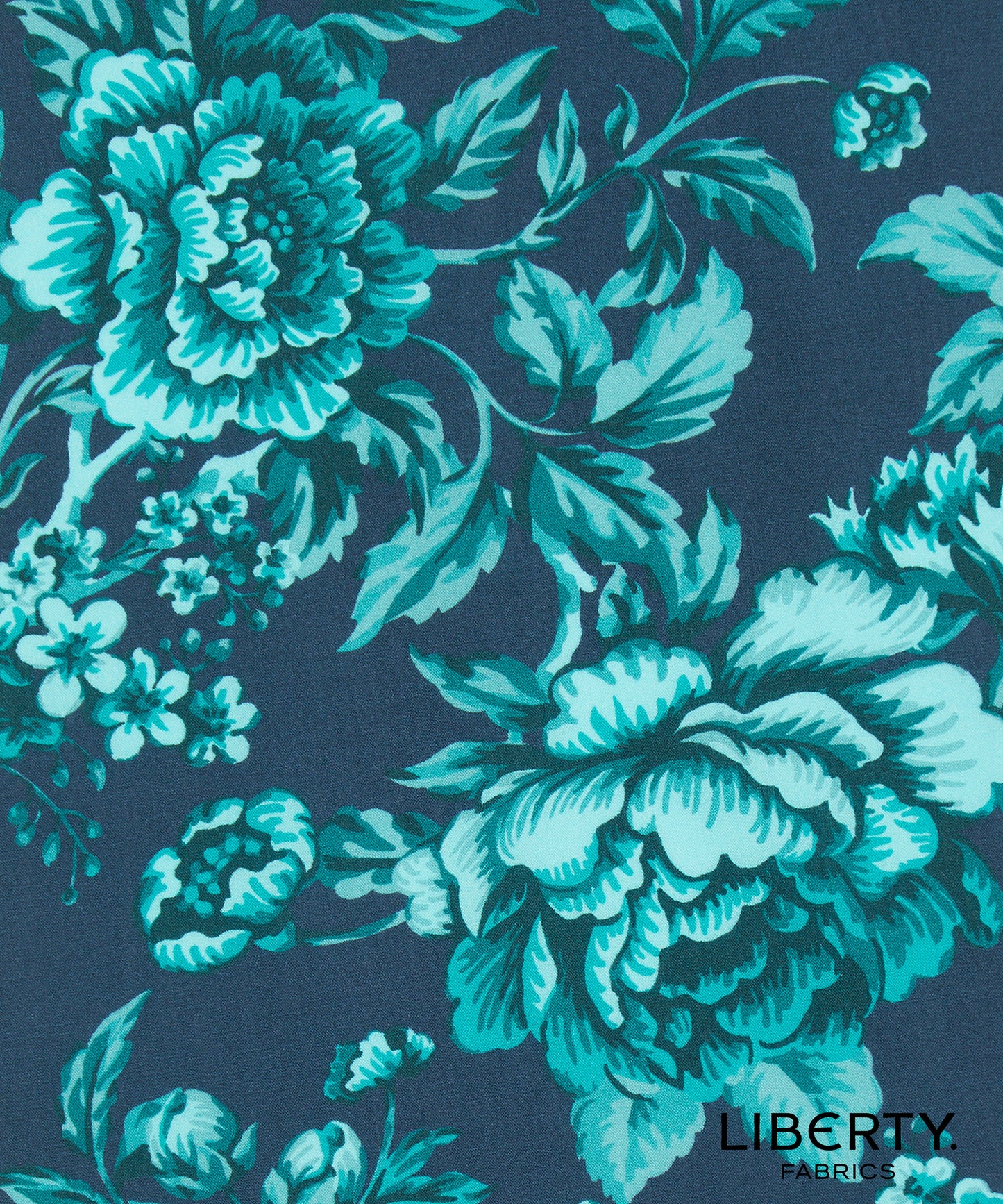 Regency Trail Aqua Navy - Liberty Cotton Tana Lawn - Half Yard
