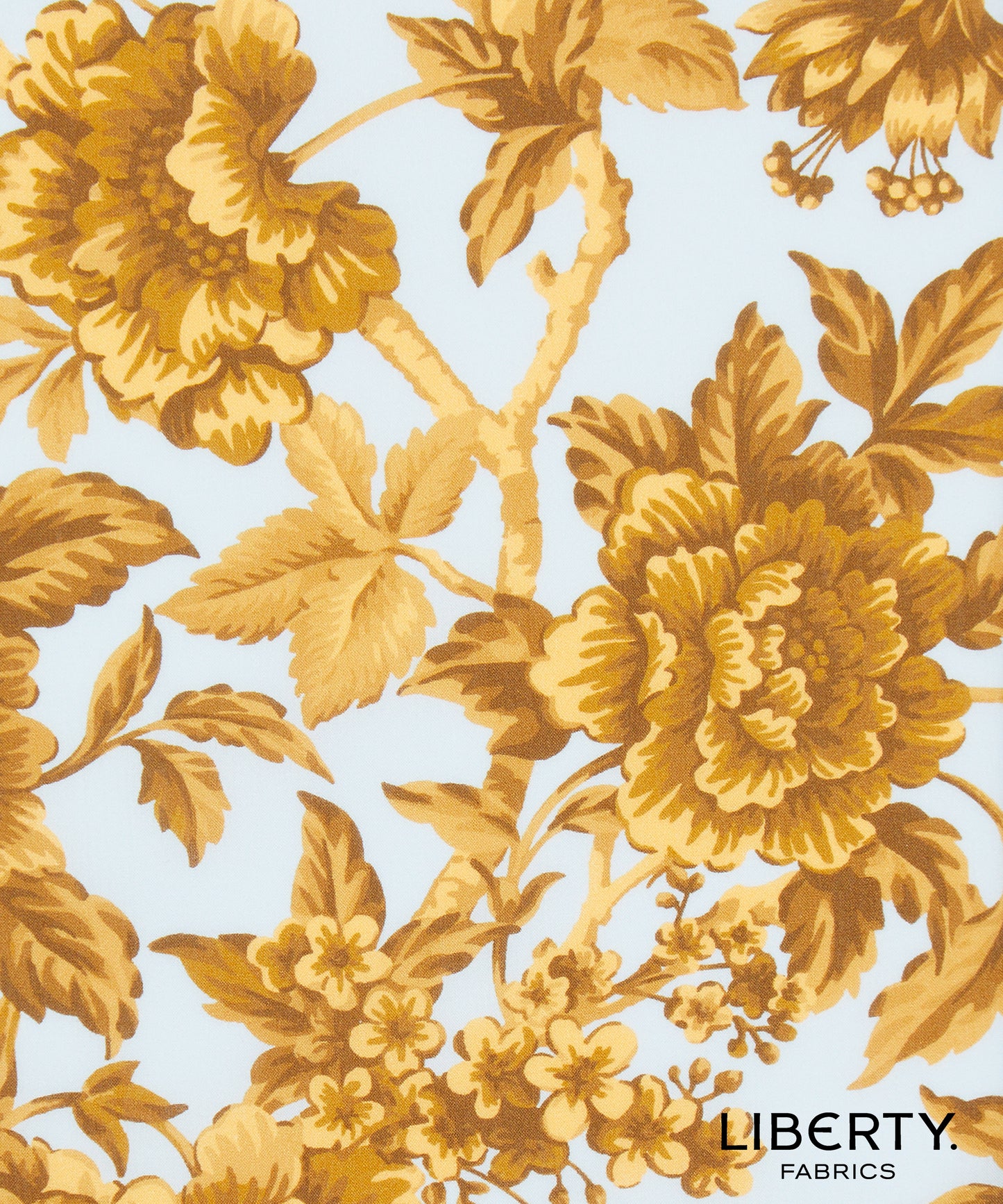 Regency Trail Gold Lt Blue - Liberty Cotton Tana Lawn - Half Yard