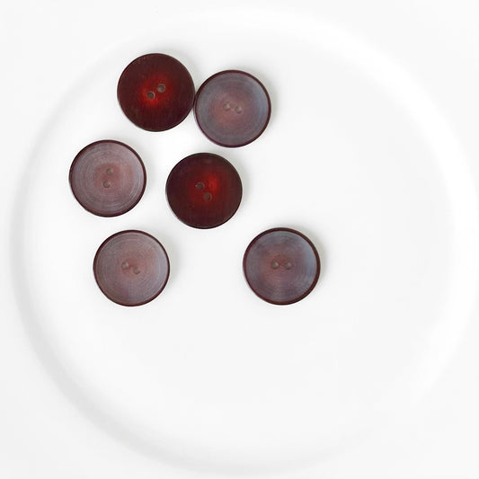 20MM 2 Hole Frosted Maroon Button -Vintage