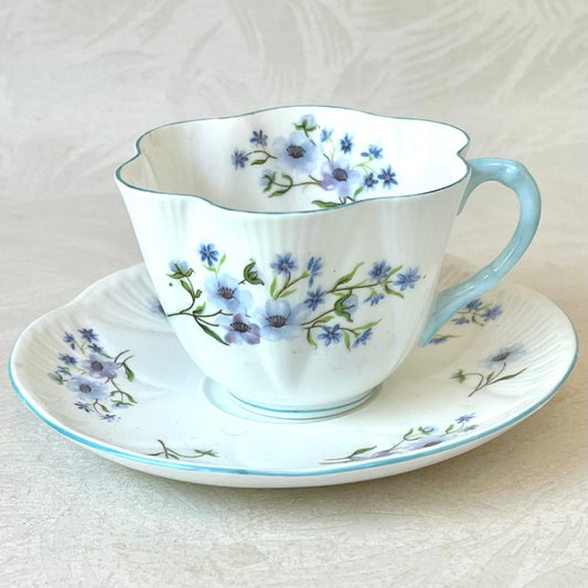 Shelly Blue Rock  Vintage Bone China