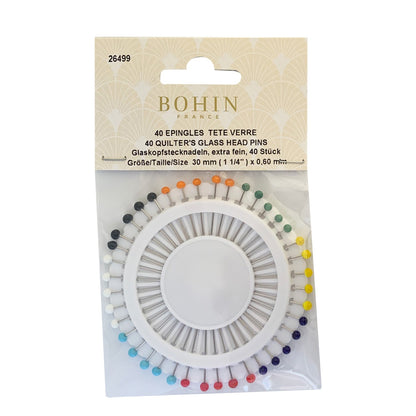 Bohin Glass Head Pin Wheel 1 1/4" Size 20