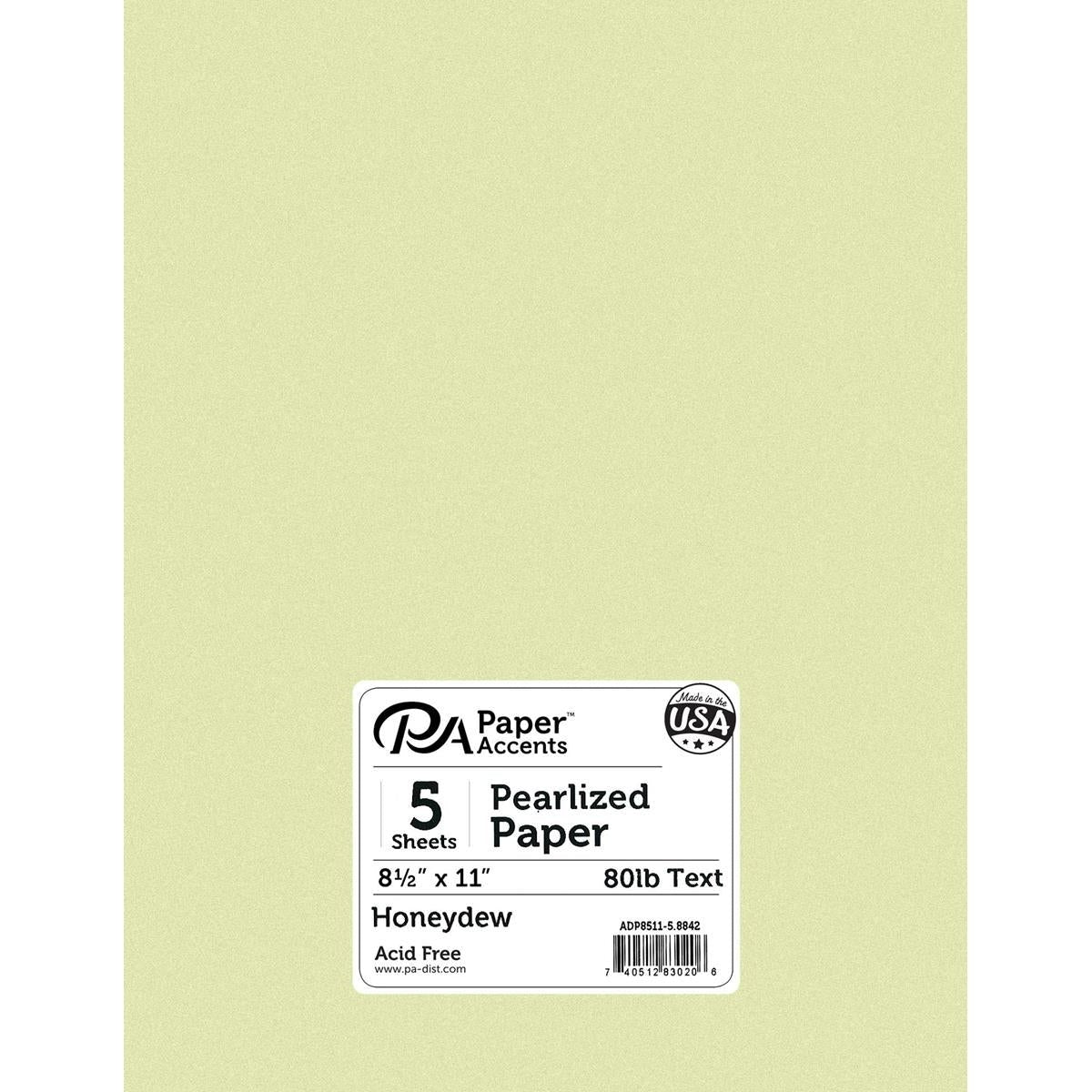 Pearlized Paper - Honeydew 8.5 x 11