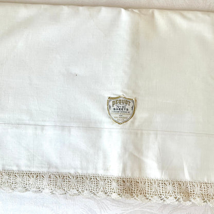Vintage Cotton Pequot Crochet Edge Sheet