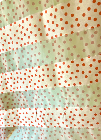 Sheer Orange Dots and Stripes - Half Yard