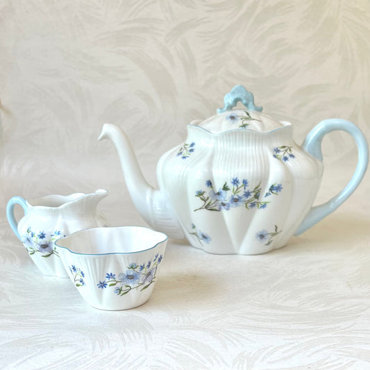 Shelly Blue Rock  Vintage Bone China