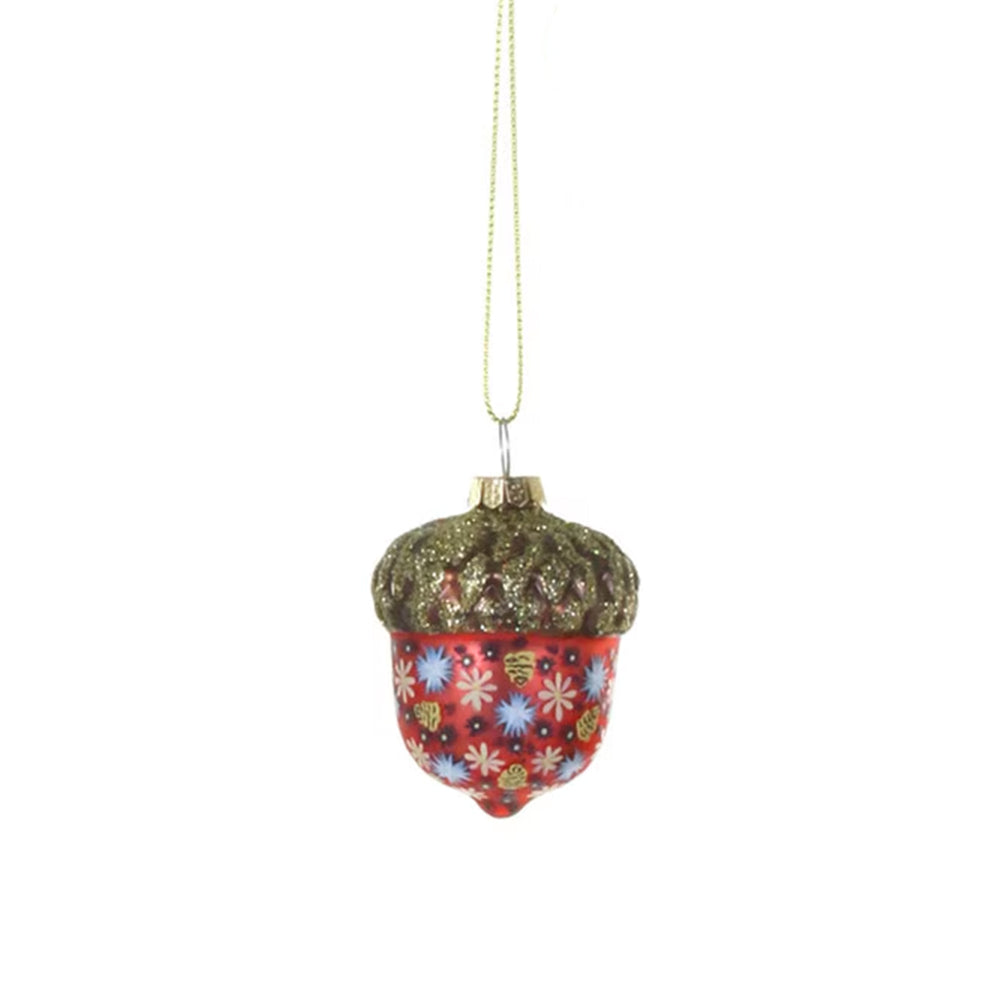Glass Homespun Acorn Ornament