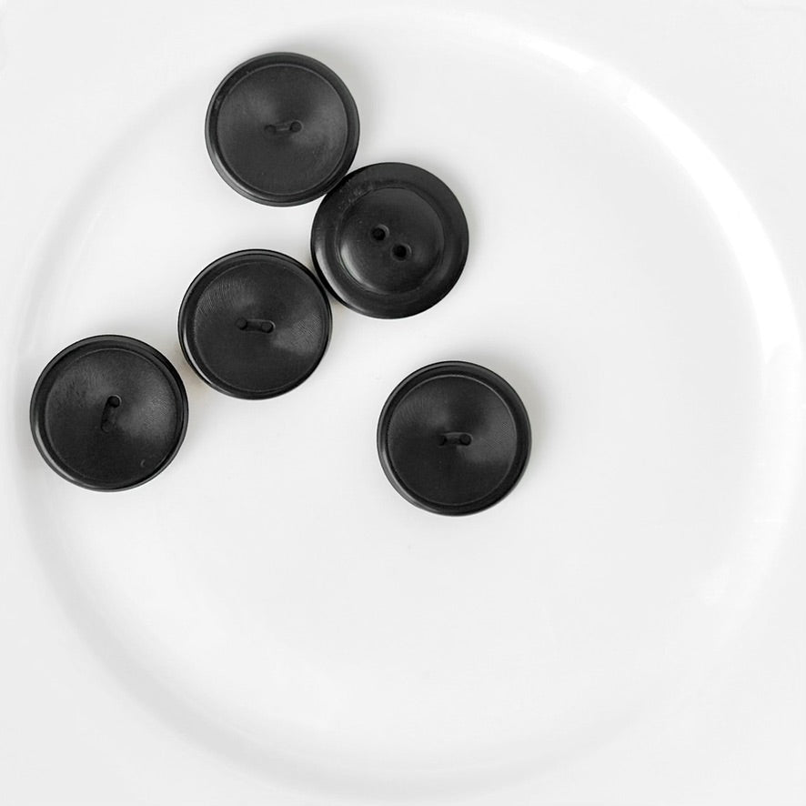 25MM 2 Hole Black Button - Vintage