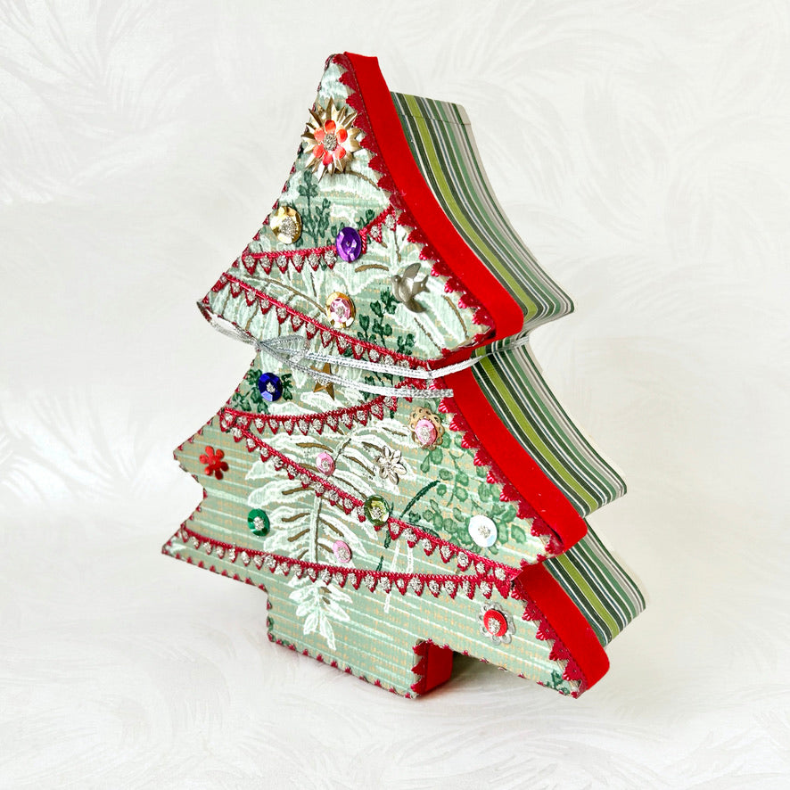 Paper Mache Pine Tree Box - #10