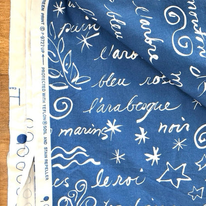 French Script Decorator Fabric - Vintage